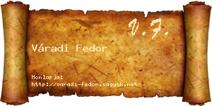 Váradi Fedor névjegykártya